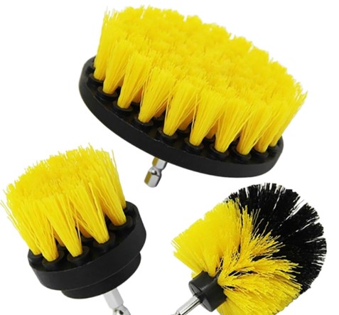 Drill Brush – Power Cleaning Attachment Set 2"/4"/6" Nylon Bristles, 1/4" Hex Shank Quick Connect | Multi-Surface Scrubber Kit with Extension Pole | UAE Car Wash Tile Floor Deep Clean Essential 